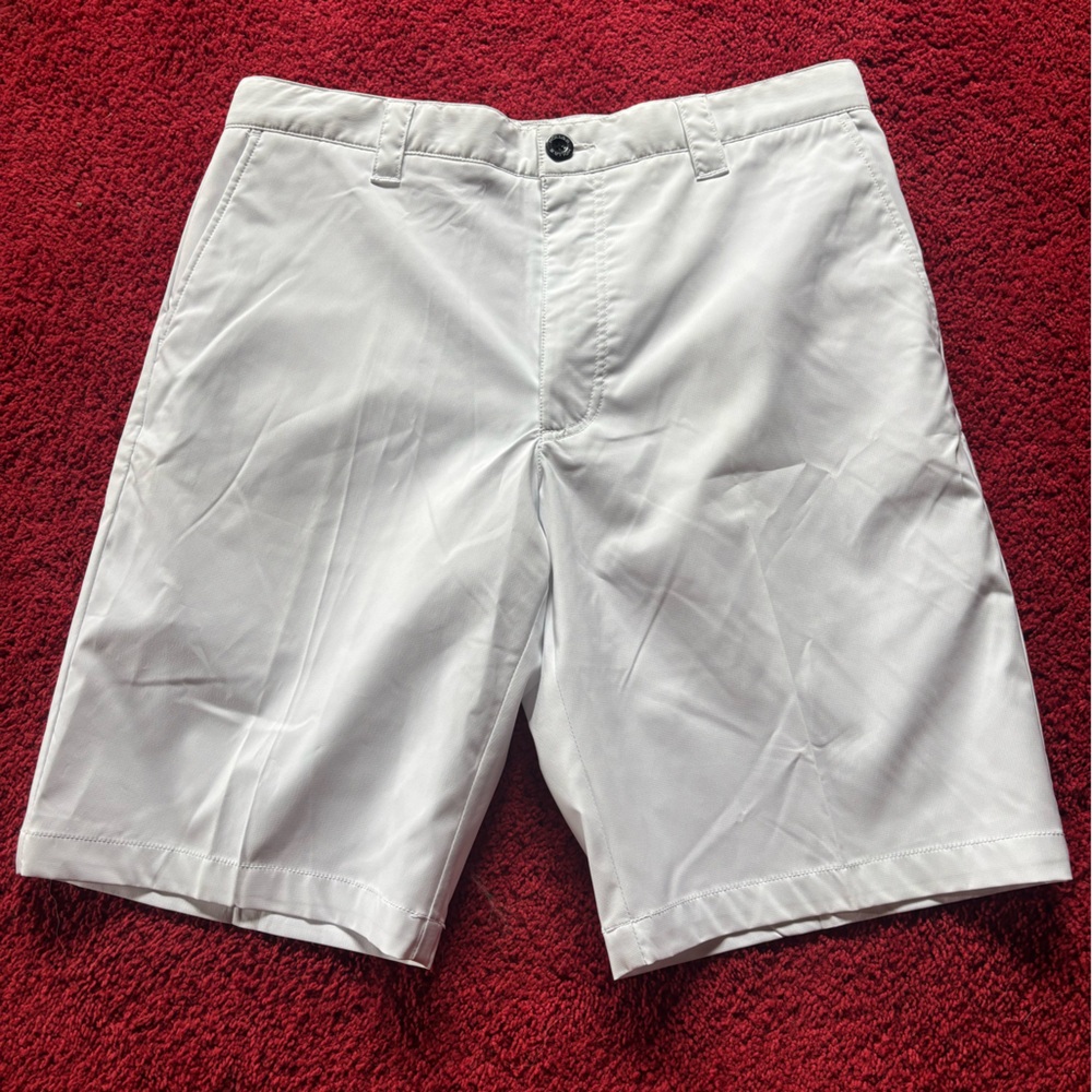 Bright White Flat Front Casual Shorts